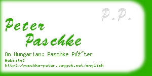 peter paschke business card